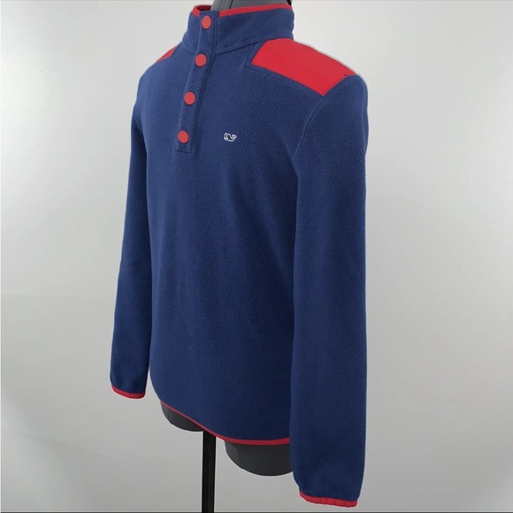 Boy’s Youth XL 18 VINEYARD VINES Snap Fleece Pullover Shep Shirt (slight defect) - Picture 4 of 12